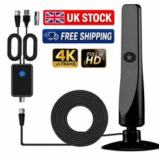 TV Aerial Digital Indoor TV Aerial with Signal Booster TV Antenna for Freeview
