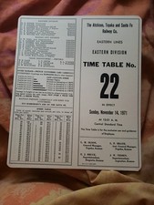 Atchison Topeka & Santa Fe RR Time Table #22,...