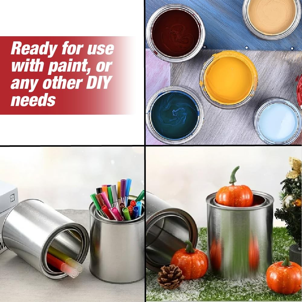 LAUCO Empty Paint Cans with Lids – 128 oz Gallon Metal Paint Cans, 27 Pack, View 3