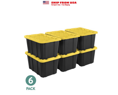 Sterilite Large Storage Bin, 27 Gallon Durable Plastic Storage Tote with Snap-On