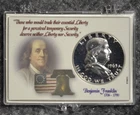 1963 P Proof 90% Silver Franklin Half Dollar 50C w/ 2x3 Snaplock Case