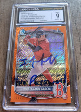 Jhostynxon Garcia Signed 2025 Bowman Baseball Card #BCP43 CGC JSA Red Sox /25