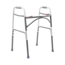 McKesson Steel Bariatric Dual Release Folding Walker up to 500 lbs