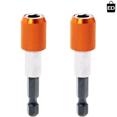 Effortless 1/4'' Hex Shank Quick Change Bit Holder - Strong Magnetic Grip, 2-Pack