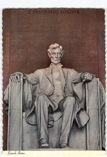 Postcard Lincoln Statue Lincoln Memorial Washington DC USA