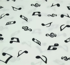 Music Notes 100% Cotton Fabric Rose & Hubble Crafts Quilting Clothing Sewing