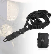 Single Point Gun Sling with MOLLE Pouch - Adjustble Single Point Rifle Sling
