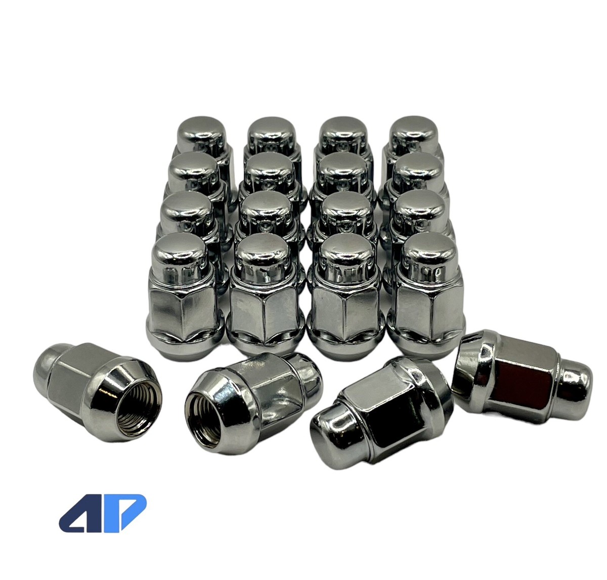 Set Of 20 Chrome Bulge Acorn Lug Nuts – 12x1.5 Thread, 60