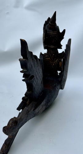 Antique Chinese/ Tibetan Buddhist Mythical Buddha Gold Gilt Wood Carving - Picture 17 of 17