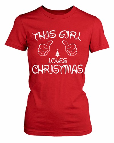Girl Loves CHRISTMAS Xmas T-shirt 