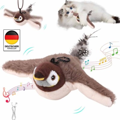 Cat Toy Interactive Chirping Bird Cat Flapping Bird Cat Toy Sound Bird Toy