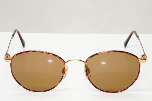 Emporio Armani Sunglasses 1997 Vintage Gold Brown Metal Round 031 721 50mm - Picture 3 of 12