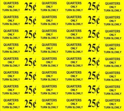 8 U-turn 1 x 9.75" Vinyl Peel & Stick Price Vending Labels Strips uturn