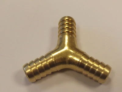 CONTEXT Y Shaped Brass Barbed Hose tails,3 Way Y Splitter , for fuel ,oil etc Equal Size