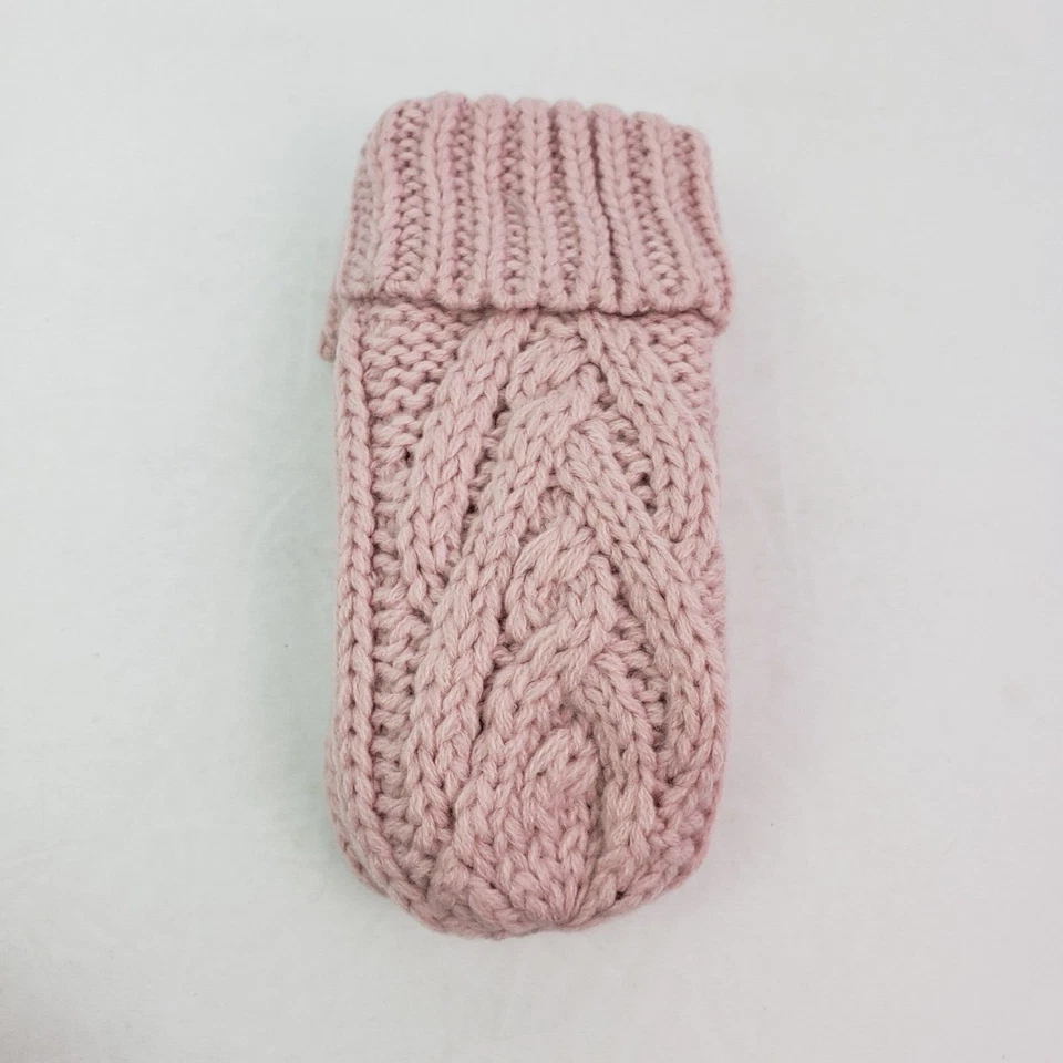 Mitones cálidos de invierno tejidos con cable rosa talla S/M GAP para bebés niñas pequeñas Foto 3 de 3
