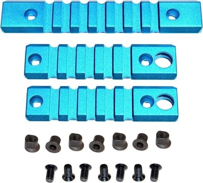 3 pcs Key Mod Rail Section With sling swivel hole, 1pcs 7 slots, 2 pcs 5 slots