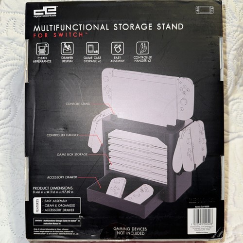 Nintendo Switch Storage Tower Stand | Game Disk Rack & Controller Holder - Black - Afbeelding 2 van 3