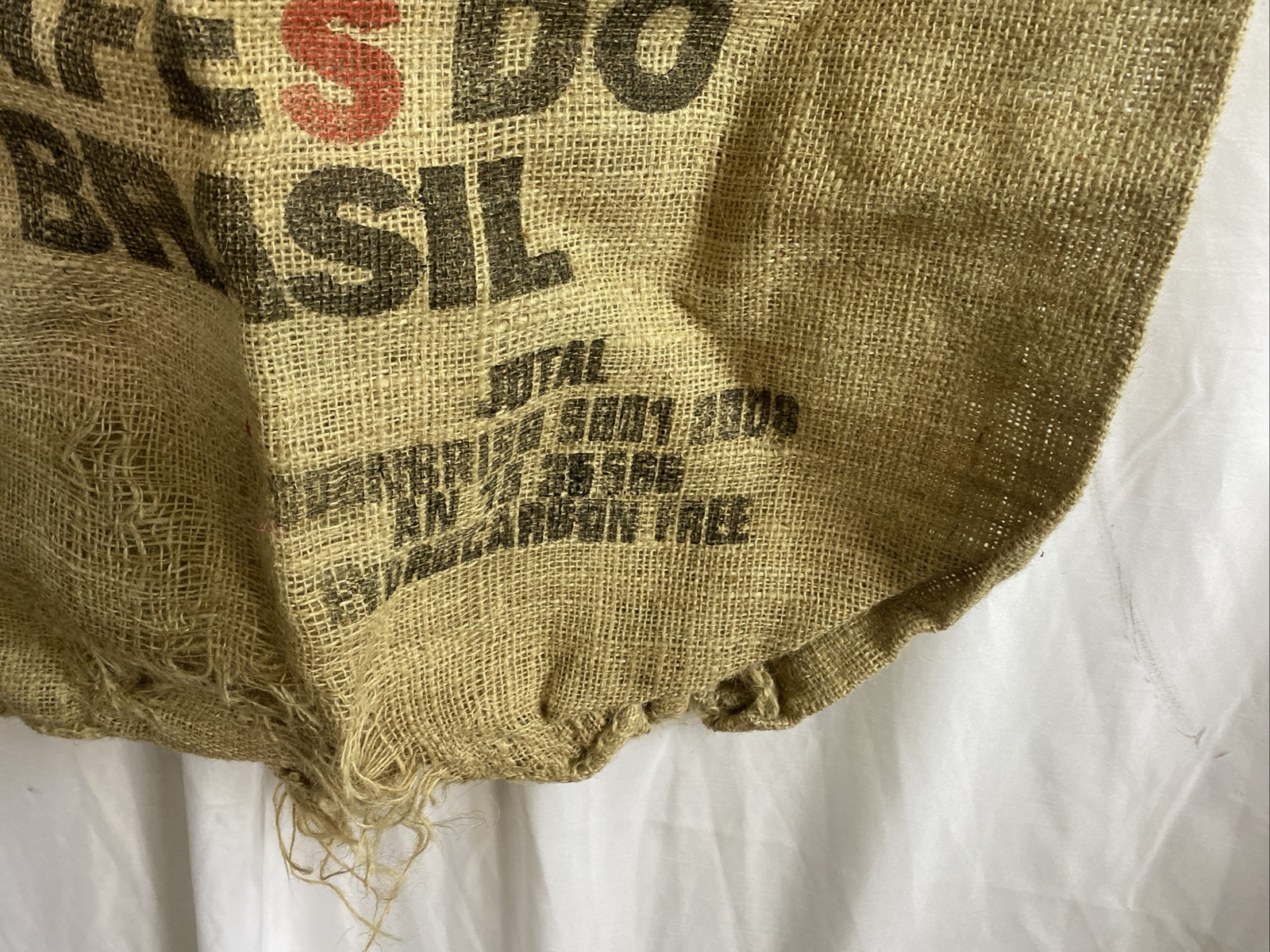 Coffee Bag Jute Burlap Sack Authentic Cafe Do Brasil Brazil Double Sided
