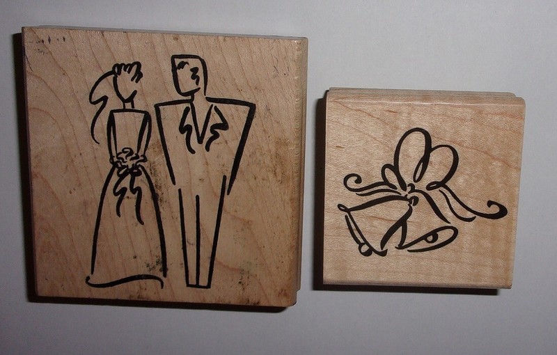 Denami Design BRIDE & GROOM – Stampendous BELLS OF LOVE Rubber Stamps Light Use