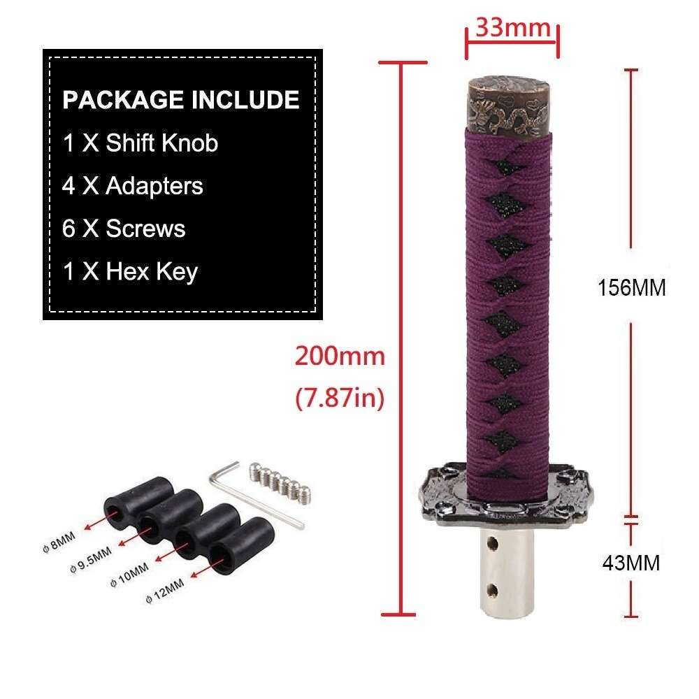 Samurai Sword JDM Purple Shift Knob Shifter Alloy Katana Samurai Sword JDM Purple Shift Knob Shifter Alloy Katana