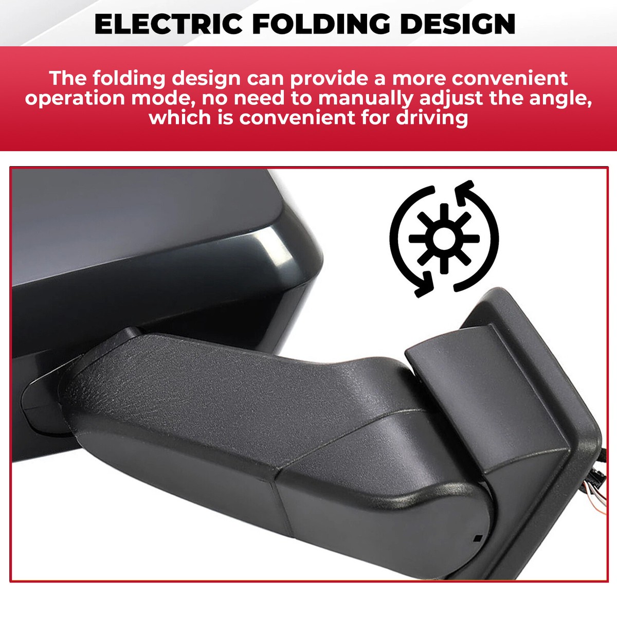 HECASA Espejo lateral eléctrico izquierdo compatible con 2006-2010 Hummer H3 H3T, espejo de remolque lateral eléctrico de repuesto para 20836083 negro (lado del conductor
