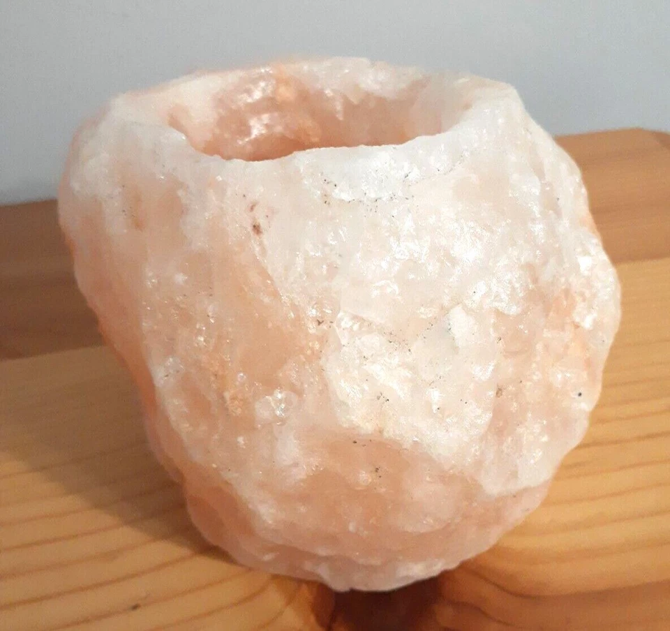 Candelabro votivo terapéutico melocotón rosa del Himalaya natural sal de roca de 3 1/2" Foto 2 de 4