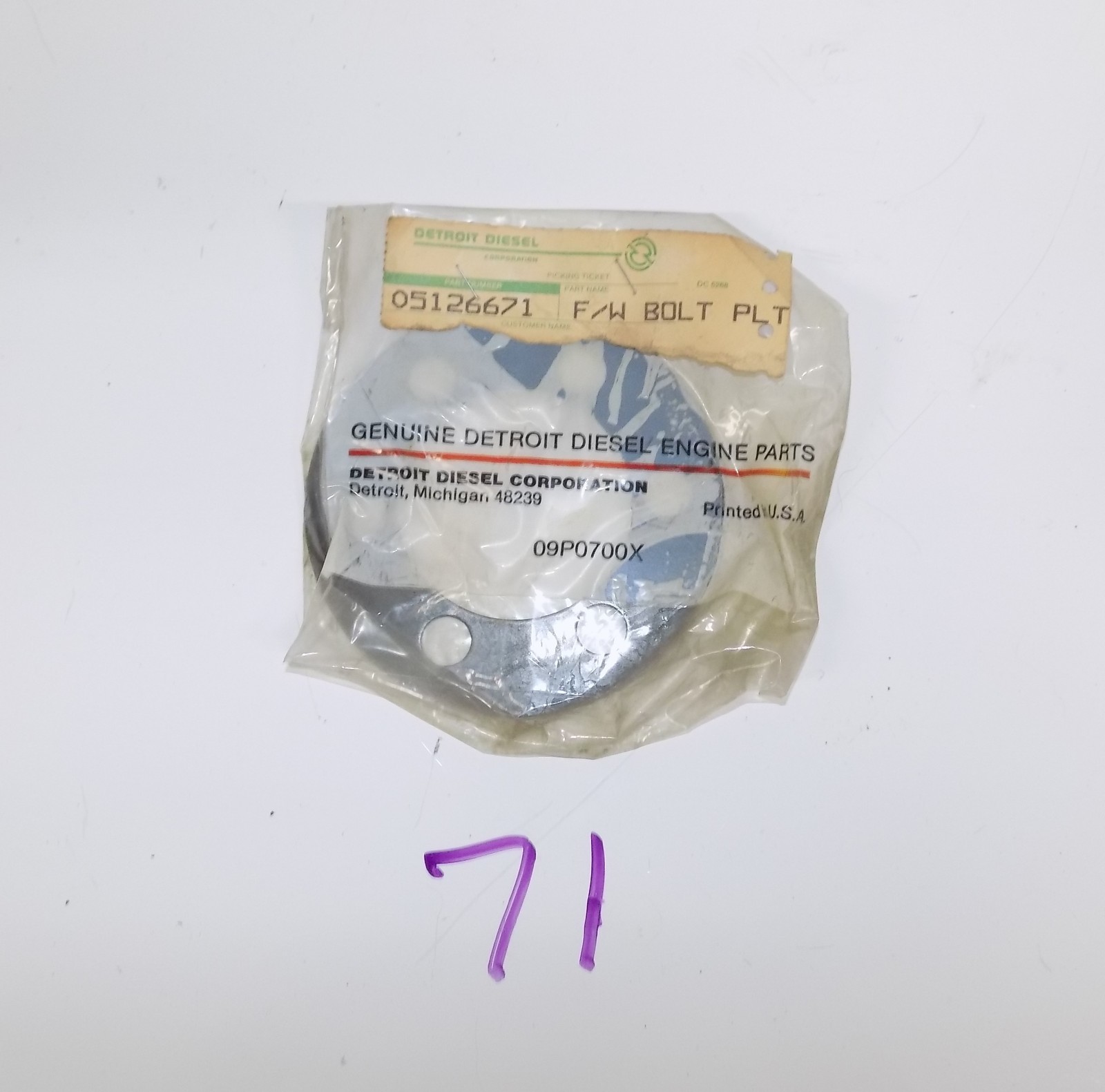 NOS Detroit Diesel Series 53 FLYWHEEL BOLT RETAINER SCUFF BOLT 
