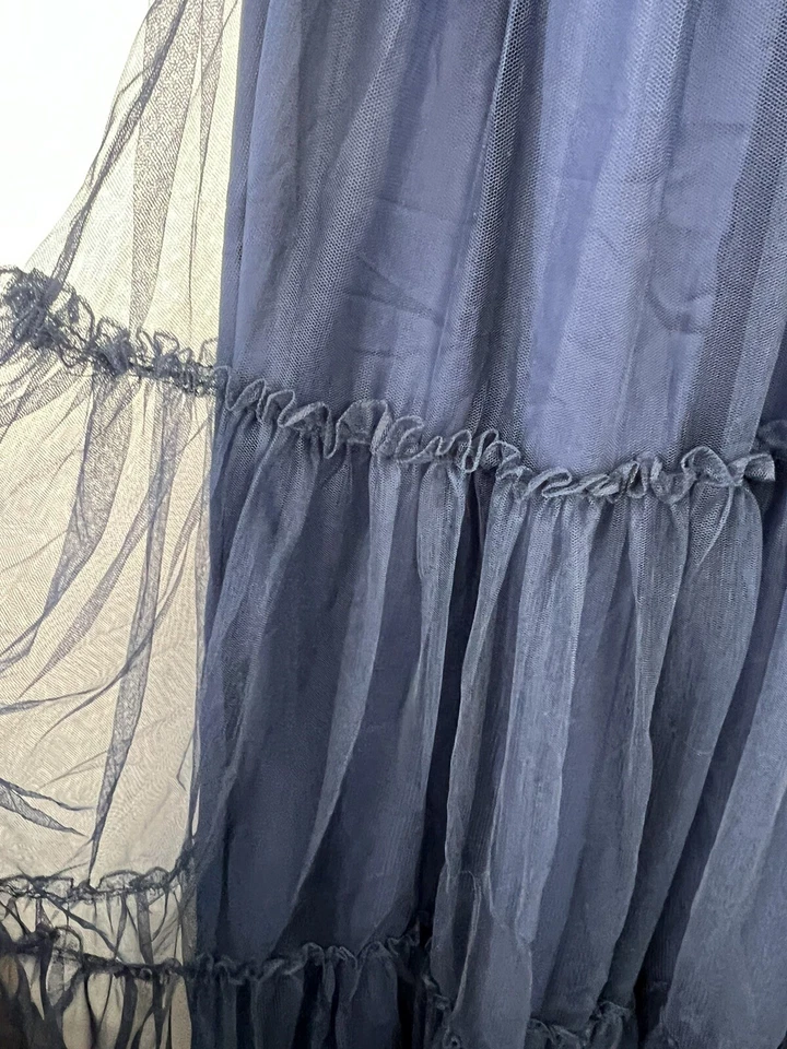 Vestido largo para mujer Zac Posen de un hombro azul marino talla 6 Foto 3 de 4