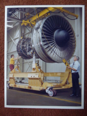 PRESSEFOTO PRATT & WHITNEY FLUGZEUG JT9D-7R4 TURBOFAN ENGINE 