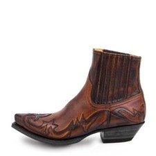 Herren Klassische, Bestickte Western Cowboystiefel Runder Zehenpartie Für Mit DE