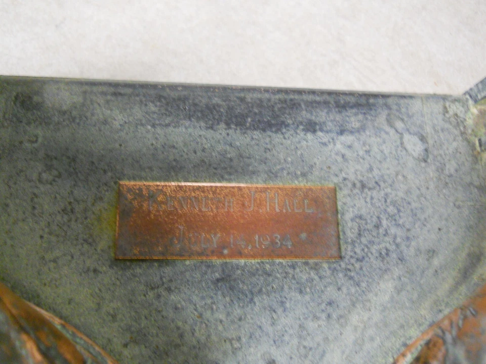 Vintage 1934 Bronze Dipped Baby Shows w/ Picture Frame Bracket - Image 3 of 4