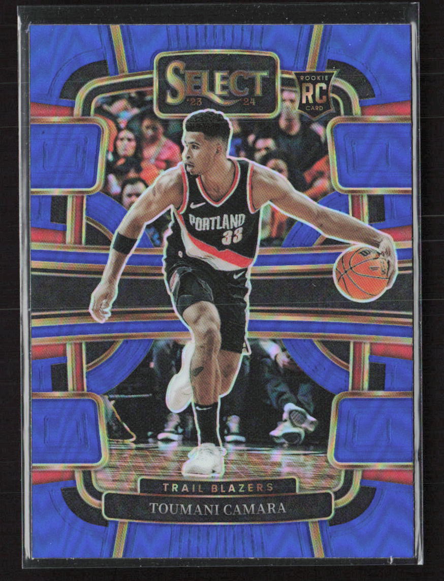 2023-24 Panini Select #81 Toumani Camara Blue Silver Prizms Portland RC (W)