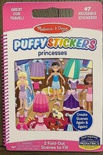 NEW Melissa  Doug Puffy Stickers Princesses 2 Scene Fold-Out Travel set