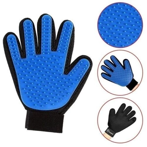 Generic Grooming Brush Glove, Blue, 2 Pairs, photo 3