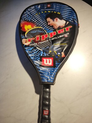Wilson Ripper Titanium Racquet Racquetball Cliff Swain Grip 3 7/8 Zipper Cover