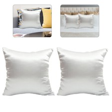 2Pcs Imitation Silk Pillowcase Throw Covers Window Seat Cushion 40*40cm New