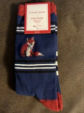 Club Room Men's Holiday Novelty Crew Socks One Size Fox & Stripes