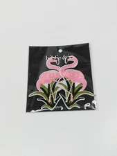 Hildie & Jo Embroidered Flamingo Iron On Patches New in Sealed Package