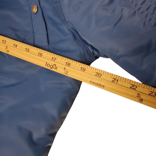 Vintage TODD OLDHAM TO2 Jacket Women Small Blue Full Zip Hooded Fur Trim Quilted - Picture 3 of 10