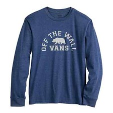 Vans Boys Cotton Long Sleeve T-Shirt Denim Blue Unibearsity X-Large NWT