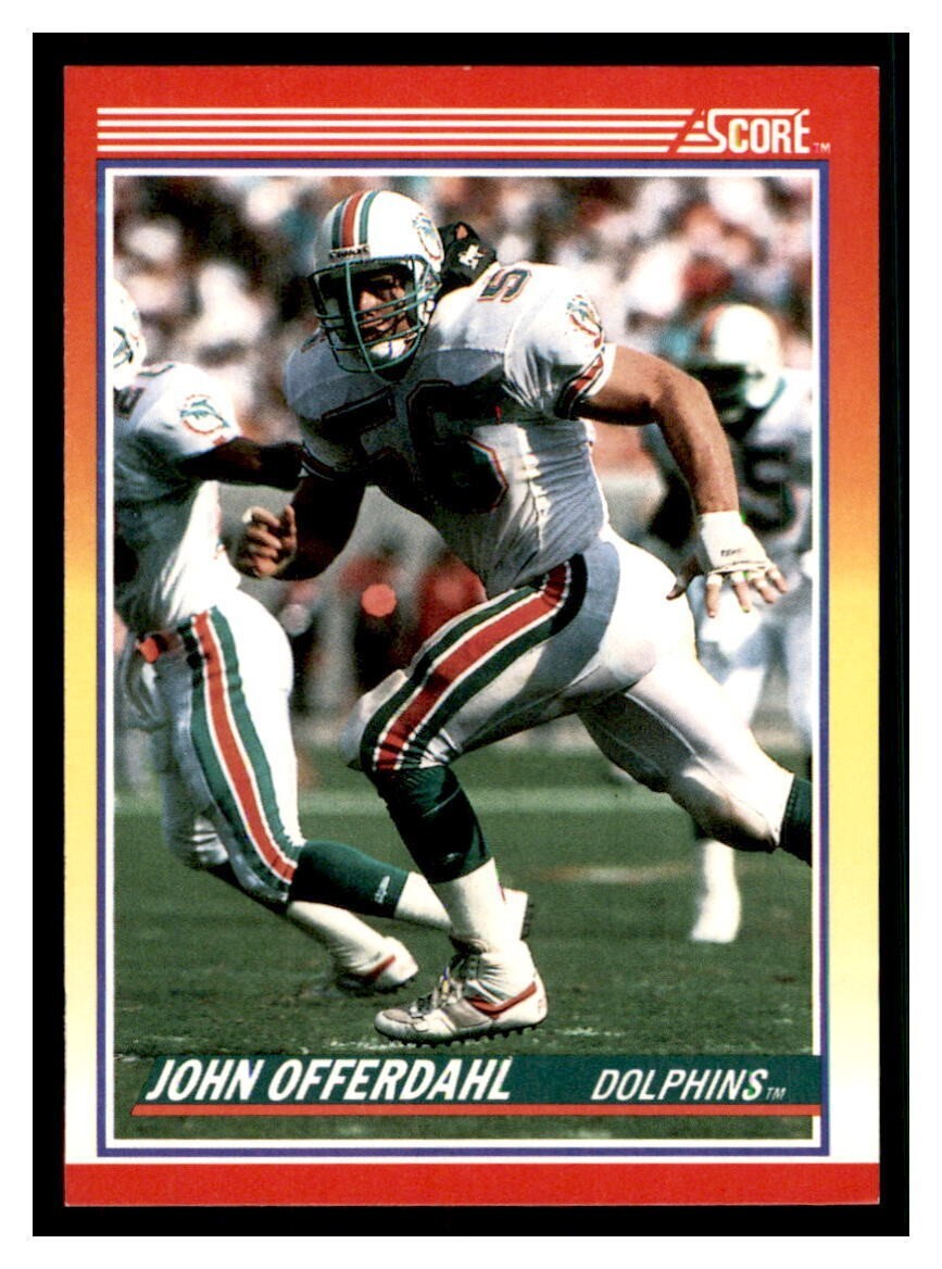1990 SCORE NFL FOOTBALL Trading Card #235 - JOHN OFFERDAHL, Miami Dolphins