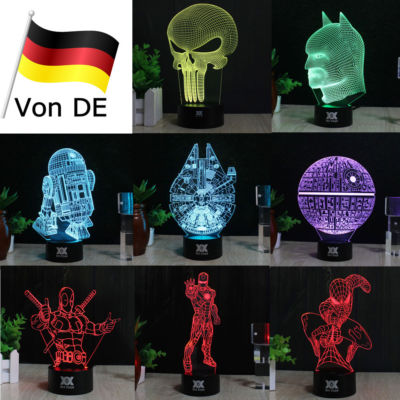 Star Wars 3D LED Tischlampe Nachtlicht Nachttischlampe Leselampe Geschenk 7Farbe
