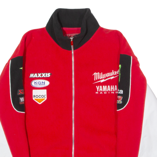 MILWAUKEE Yamaha Racing Mens Fleece Jacket Red Colourblock L - Picture 2 of 6