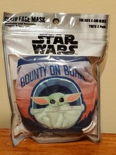 Star Wars Mandalorian Grogu Baby Yoda Youth Size Washable Cloth Face Mask 3-Pack