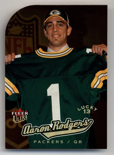 2005 Fleer Ultra Lucky 13 Gold Medallion Die Cut #202 Aaron Rodgers RC