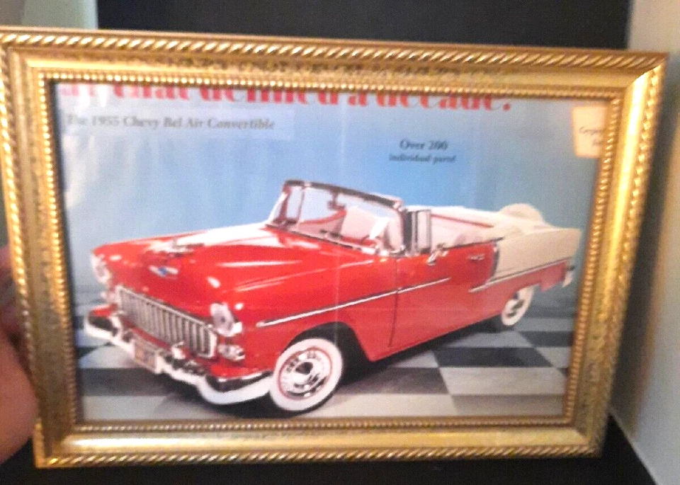 1955 Chevy Bel Air Convertible Classic Car Wall Decor Framed Ad Print Picture - Image 3 of 4