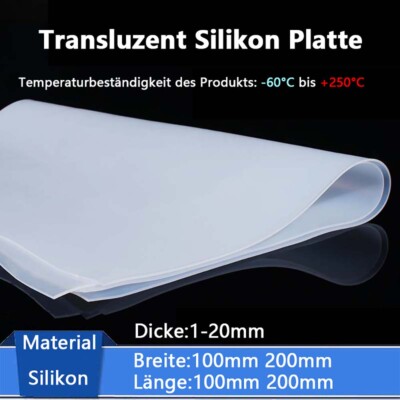 Silikon Platte Hochtemperatur Matten Blatt Dicke 1mm 2mm 3mm-20mm Transluzent
