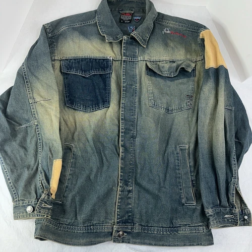 Vintage Y2K Fubu Denim Jacket Mens Large - product listing photo