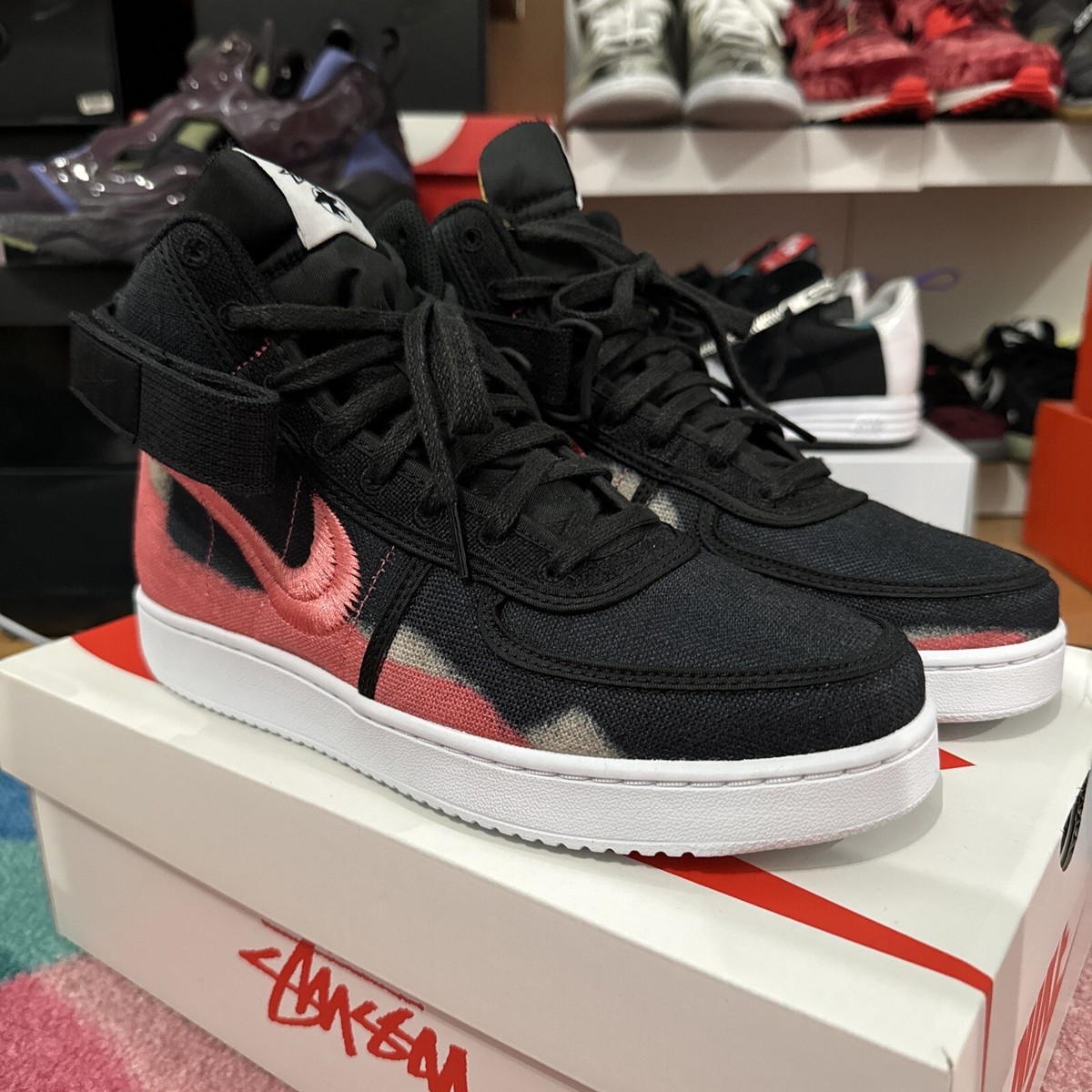 Size 7.5 - Nike Vandal High x NOMA t.d. x Stussy Black/Sea Size 7.5 - Nike Vandal High x NOMA t.d. x Stussy Black/Sea