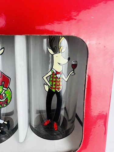Reindeer Shot Glasses Set Of 4 Christmas Barware - Picture 7 of 16